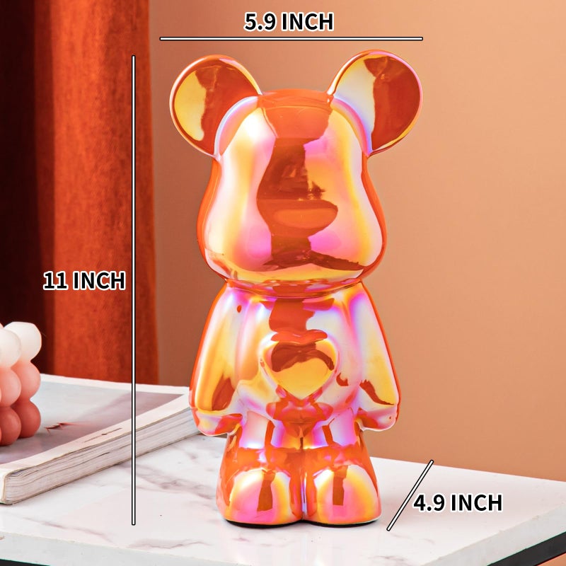 Yundu Ceramic Piggy Bank for Kids and Adults - Coin Bank for Girls and Boys - Orange Love Bear Decoration - Modern D?cor  Hypebeast Room D?cor - Gifts for Birthdays - Image 2
